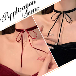 2Pcs 2 Colors Bowknot Velvet Choker Necklaces for Women&nbsp;NJEW-CY0001-01