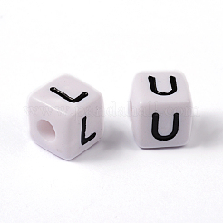 Chunky Letter Acrylic Cube Beads for Kids Jewelry&nbsp;X-PL37C9447