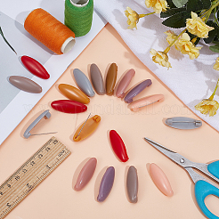 48Pcs Resin Safety Pin Brooches&nbsp;JEWB-OC0001-11C