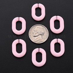 不透明なアクリルフレームコネクター  クイックリンクコネクター  ジュエリーチェーン作成用  艶消し  オーバル  ピンク  19.5x15x4~5mm  内径：6x11mm&nbsp;MACR-S373-19B-A07