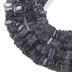 天然のアイオライトビーズ連売り  平らな四角形のヘイシビーズ  4~5x4~5x2~3mm  穴：0.8mm  約210~230個/連  16.14~16.54''（41~42センチメートル）&nbsp;GG-CBA1D78-A03
