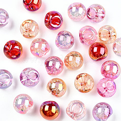UVメッキレインボー虹色アクリルビーズ  丸い泡の鈴丸ビーズ  トップ掘削  ミックスカラー  16x16x16mm  穴：3mm&nbsp;OACR-G012-04