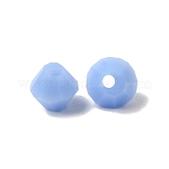 不透明なガラスビーズ  双円錐形  多面カット  コーンフラワーブルー  4x3.5mm  穴：0.8mm  約720個/袋&nbsp;GLAA-K072-03E