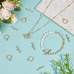 12Pcs Rack Plating Brass Toggle Clasps&nbsp;KK-BC0015-44G
