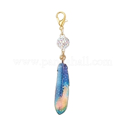Feather Alloy Enamel Pendant Decoration&nbsp;HJEW-JM04203