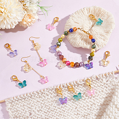 60Pcs Colorful Butterfly Glass Pendant Decorations&nbsp;HJEW-PH0001-65