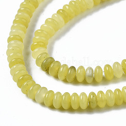 天然石レモンジェイド翡翠ビーズ連売り  ロンデル  4~5x2mm  穴：0.8mm  約170~175個/連  14.96~15.35インチ（38~39cm）&nbsp;X-G-S366-115