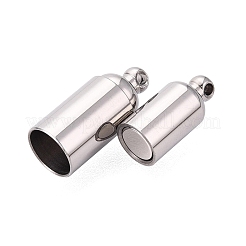 304ステンレススチール製マグネット留め具  チューブ  ステンレス鋼色  22.5x7.5mm  穴：1.4~1.5mm&nbsp;LS-STAS-N127-02C-P