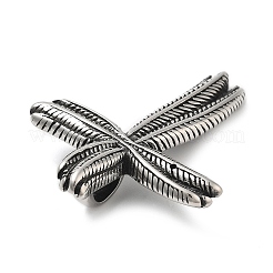 304ステンレススチール製ビッグペンダント  クロスチャーム  アンティークシルバー  50.5x40x11mm  穴：8.5x4.5mm&nbsp;STAS-V008-10AS