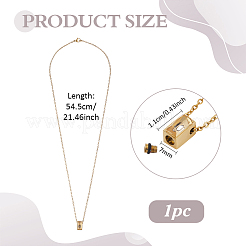 304 Stainless Steel with Clear Glass Rectangle Pendant Urn Ashes Necklaces for Women Men&nbsp;NJEW-WH0013-83G