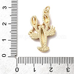 真鍮チャーム  ラボスター  エナメル＆丸カン付き  18KGP本金メッキ  26x16.5x3.5mm&nbsp;KK-H519-12G
