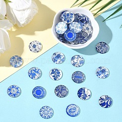 50Pcs Printed Glass Cabochons&nbsp;GGLA-YW0001-22
