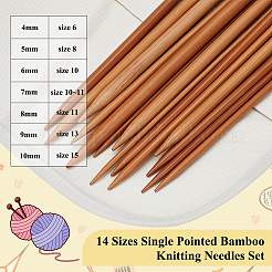 7Pairs 7 Styles Bamboo Knitting Needles&nbsp;TOOL-JOY0001-01