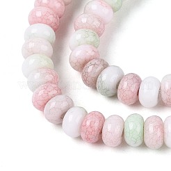グラデーション染めガラスビーズ連売り  イミテーション翡翠  ロンデル  カラフル  4~4.5x2.5mm  穴：0.6~0.7mm  約142~152個/連  14.57~15.55''（37~39.5センチメートル）&nbsp;LS-GLAA-T030-07A-02