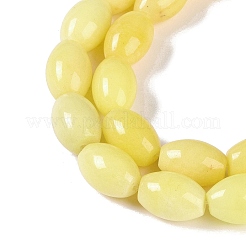 天然石イエロージェイド翡翠ビーズ連売り  オーバル  11x8mm  穴：0.8mm  約33個/連  15.75''（40センチメートル）&nbsp;G-K362-I10-05