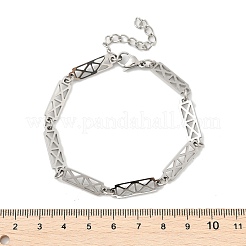 304 Stainless Steel Rectangle Link Bracelets for Men & Women&nbsp;BJEW-D042-31P