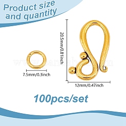 100Pcs Tibetan Style Hook and Eye Clasps&nbsp;FIND-GO0003-01AG