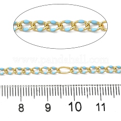 Handmade Brass Enamel Oval Link Chains&nbsp;CHC-L053-08G-08