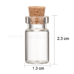 ガラス希望瓶ビーズ容器  コルクボトル  透明  13x23mm  内径：13mm  タンピオン：0.7x0.5~0.65cm  ボトルネック：直径0.85cm  容量：2.5ml（0.08液量オンス）&nbsp;X-CON-Q014