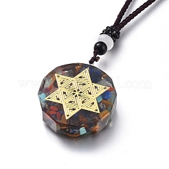 Orgonite Chakra Necklaces&nbsp;NJEW-P253-C