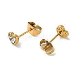 304 Stainless Steel Crystal Rhinestone Stud Earrings for Women&nbsp;EJEW-C094-01F-G