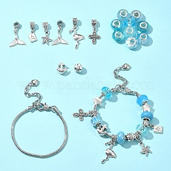 DIY Ocean Theme Alloy & Brass European Style Bracelet Making Kits&nbsp;DIY-FS0007-24