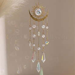 1Pc Metal Moon Hanging Ornaments&nbsp;AJEW-CN0004-04B