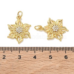 Brass Micro Pave Clear Cubic Zirconia Pendants&nbsp;KK-T085-17A-G