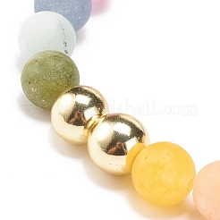 Natural & Synthetic Mixed Gemstone Round Beaded Stretch Bracelet for Women&nbsp;BJEW-JB08371