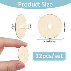 真鍮平ワッシャー12個  ボックスハンドルとノブ用  ゴールドカラー  30x0.5mm  穴：6mm&nbsp;KK-FH0008-14