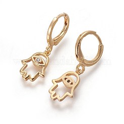 Brass Dangle Hoop Earrings&nbsp;EJEW-F199-06G
