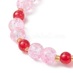 Spray Painted Crackle Glass Beads Stretch Bracelets for Women&nbsp;BJEW-MZ00201-03
