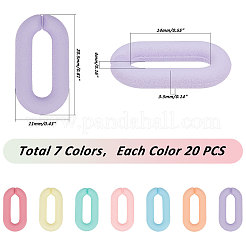 140Pcs 7 Colors Acrylic U-shaped Open Link Ring&nbsp;SACR-PH0001-04
