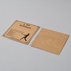 クラフト紙ブレスレットディスプレイカード  単語の正方形  ペルー  7.5x7.5x0.05cm&nbsp;CDIS-WH0045-001