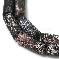 天然石風化瑪瑙ビーズ連売り  染め  コラム  ブラック  14~16x6mm  穴：1.2mm  約26個/連  15.35''（39センチメートル）&nbsp;G-Q169-A04-02