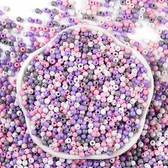 不透明なアクリルビーズ  ラウンド  紫色のメディア  3mm  穴：1mm&nbsp;X1-OACR-H118-07A-03