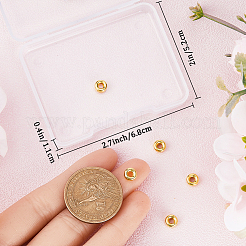 フラットラウンド925スターリングシルバースペーサービーズ  ゴールドカラー  6x2.5~3mm  穴：1.5~2mm  10個/箱&nbsp;STER-BBC0005-56C-G