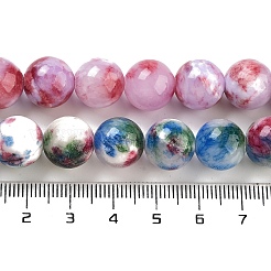 天然石ペルシア翡翠ビーズ連売り  染め  ラウンド  ミックスカラー  12mm  穴：1mm  約32個/連  16インチ&nbsp;G-D434-12mm-M