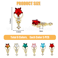 30Pcs 6 Colors Alloy Rhinestone Cabochons&nbsp;MRMJ-HY0001-25