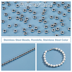 201ステンレスビーズ  ロンデル  ステンレス鋼色  4x2mm  穴：2mm  300pc&nbsp;STAS-UN0061-33B