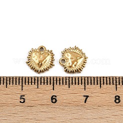 304ステンレススチールチャーム  イオンプレーティング（ip）  ハートチャーム  18KGP本金メッキ  9.5x9.5x2mm  穴：1mm&nbsp;STAS-K295-10G