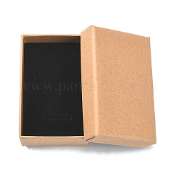 厚紙ジュエリーセットボックス  リングのために  ネックレス  長方形  淡い茶色  8x5x2.5cm&nbsp;CBOX-YW0001-01