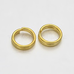 真鍮スプリットリング  ダブルループ丸カン  ゴールドカラー  6x1.5mm  内径：5mm&nbsp;KK-E647-10G-6mm