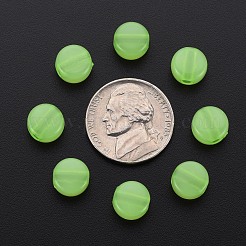 透明なアクリルビーズ  染め  フラットラウンド  薄緑  8.5x5.5mm  穴：2.5mm  約1774個/500g&nbsp;MACR-S373-05E-06