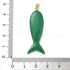 Fish Brass Micro Pave Cubic Zirconia Pendants&nbsp;KK-K408-49G-06
