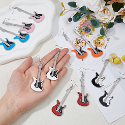 6 Pairs 6 Colors Alloy Enamel Dangle Earrings&nbsp;EJEW-FI0002-77
