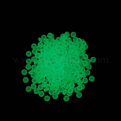蓄光アクリルビーズ  暗闇で光る  ハート付きフラットラウンド  ターコイズ  7x3.5mm  穴：1.2mm  約3600個/500g&nbsp;MACR-S273-39E