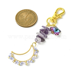 Moon Glass Seed Pendant Decorations&nbsp;HJEW-MZ00065-01