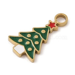 Christmas Theme Ion Plating(IP) 304 Stainless Steel Enamel Charms&nbsp;STAS-Z083-08G-03