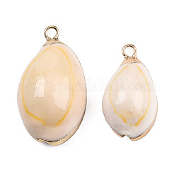 Electroplate Cowrie Shell Pendants&nbsp;X-SSHEL-S261-11